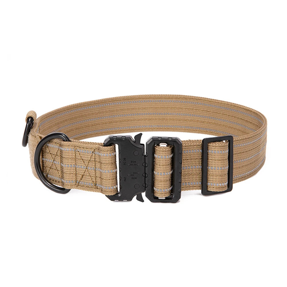 Reflective Dog Collar β Adjustable Military-Style Training Collar for Medium & Large Dogs | Night Safety & Outdoor Control