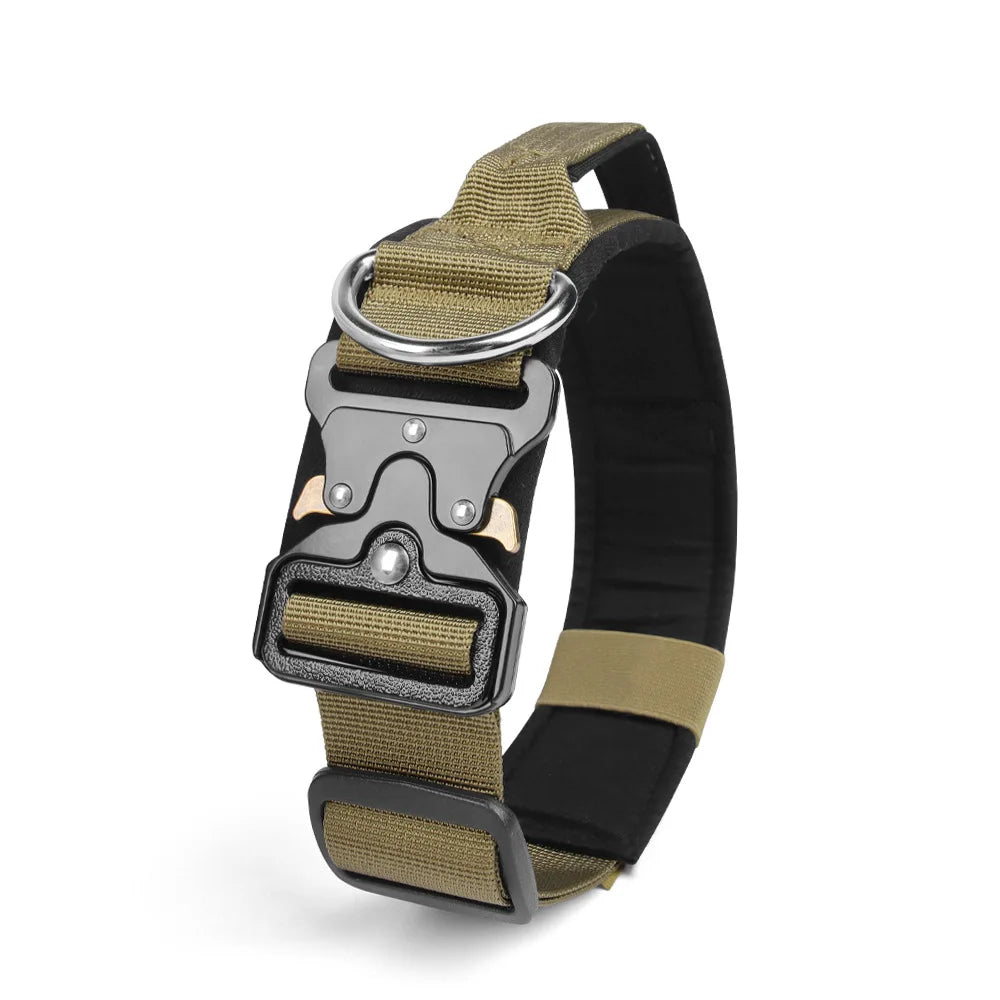 Heavy Duty Tactical Dog Collar with Handle β Adjustable Nylon & Metal Buckle | Strong Training Collar for Medium & Large Dogs