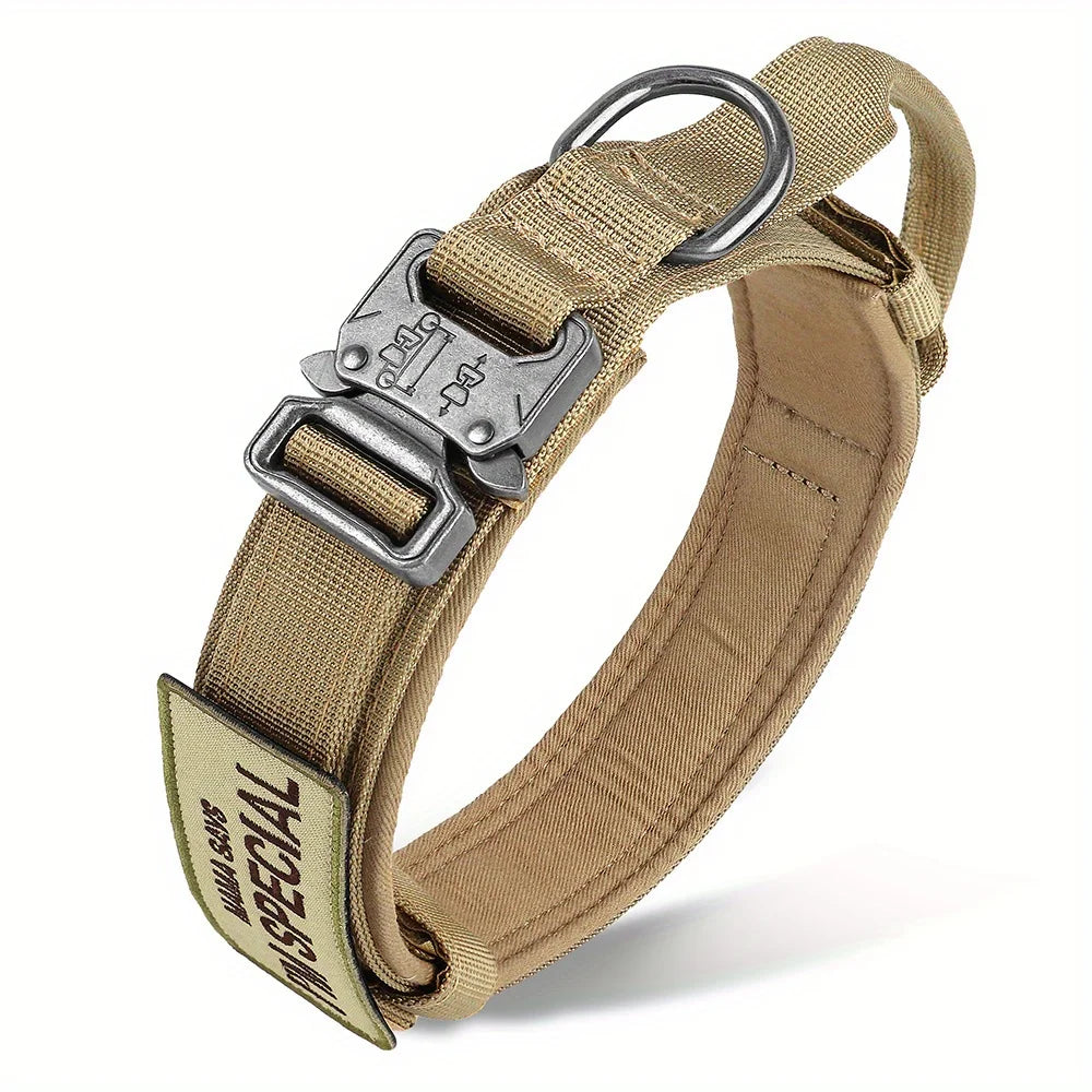 Tactical Dog Collar β Heavy Duty 1000D Nylon with Metal Buckle & Control Handle | Adjustable, Durable Training Collar for Medium & Large Dogs