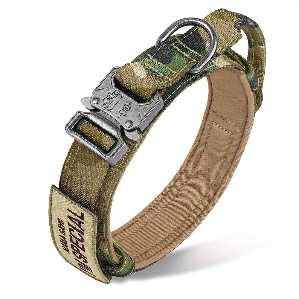 Tactical Dog Collar β Heavy Duty 1000D Nylon with Metal Buckle & Control Handle | Adjustable, Durable Training Collar for Medium & Large Dogs