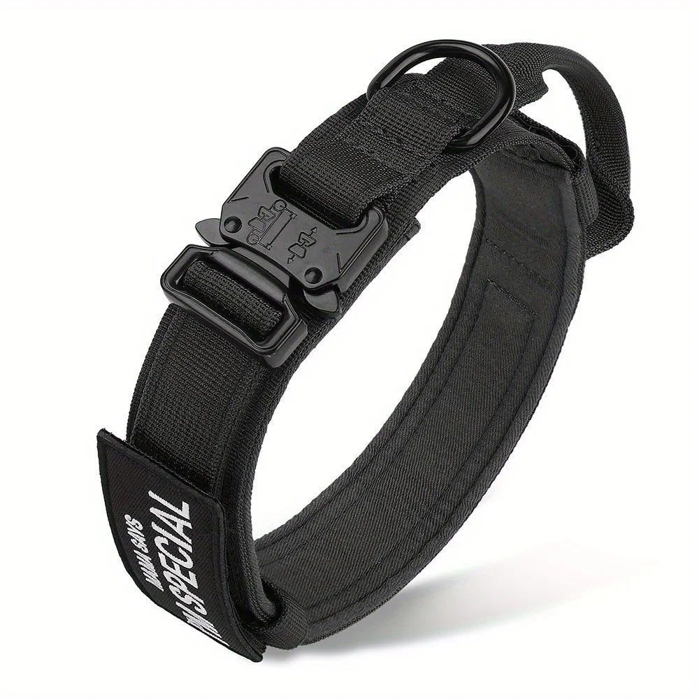 Tactical Dog Collar β Heavy Duty 1000D Nylon with Metal Buckle & Control Handle | Adjustable, Durable Training Collar for Medium & Large Dogs