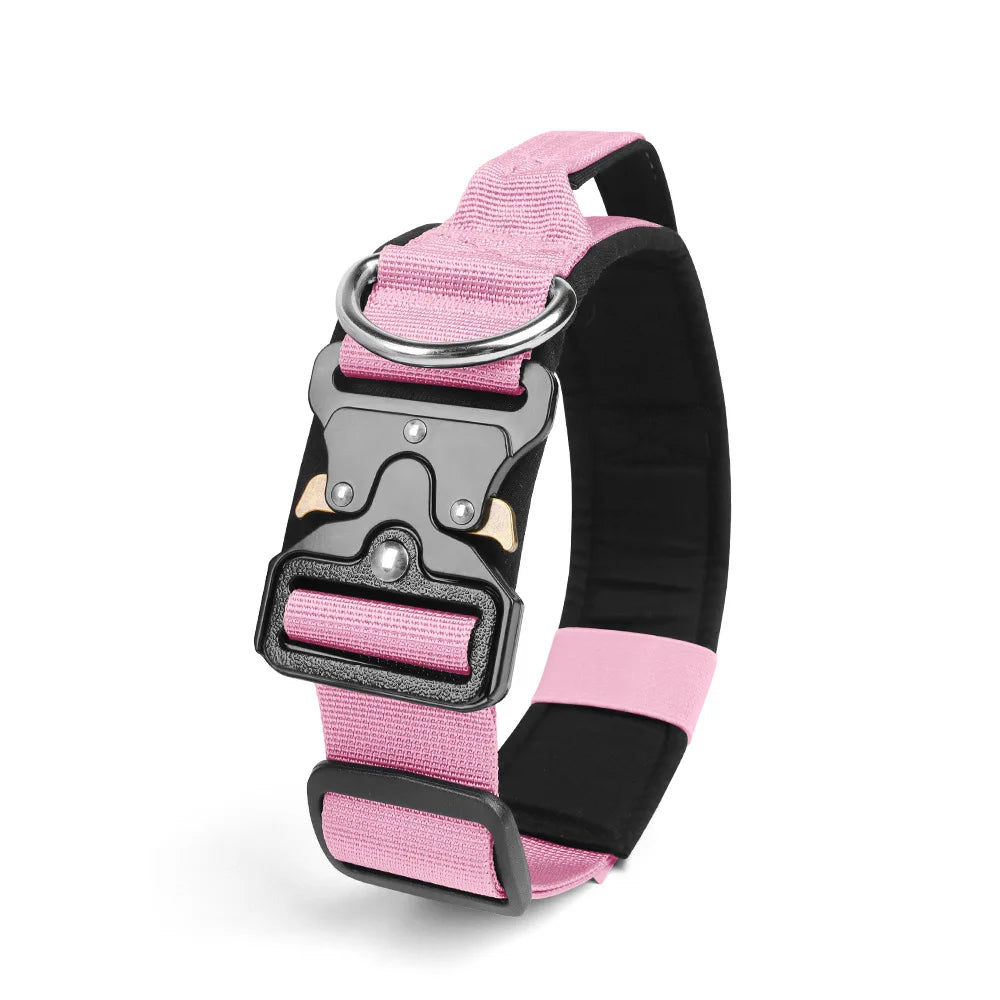 Heavy Duty Tactical Dog Collar with Handle β Adjustable Nylon & Metal Buckle | Strong Training Collar for Medium & Large Dogs
