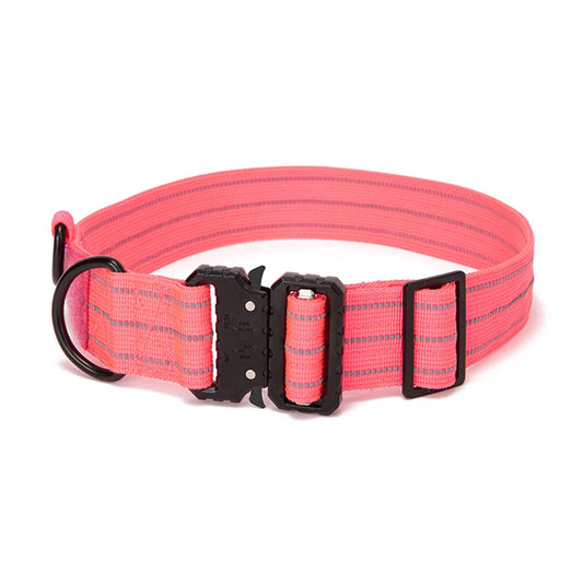 Reflective Dog Collar – Adjustable Military-Style Training Collar for Medium & Large Dogs | Night Safety & Outdoor Control