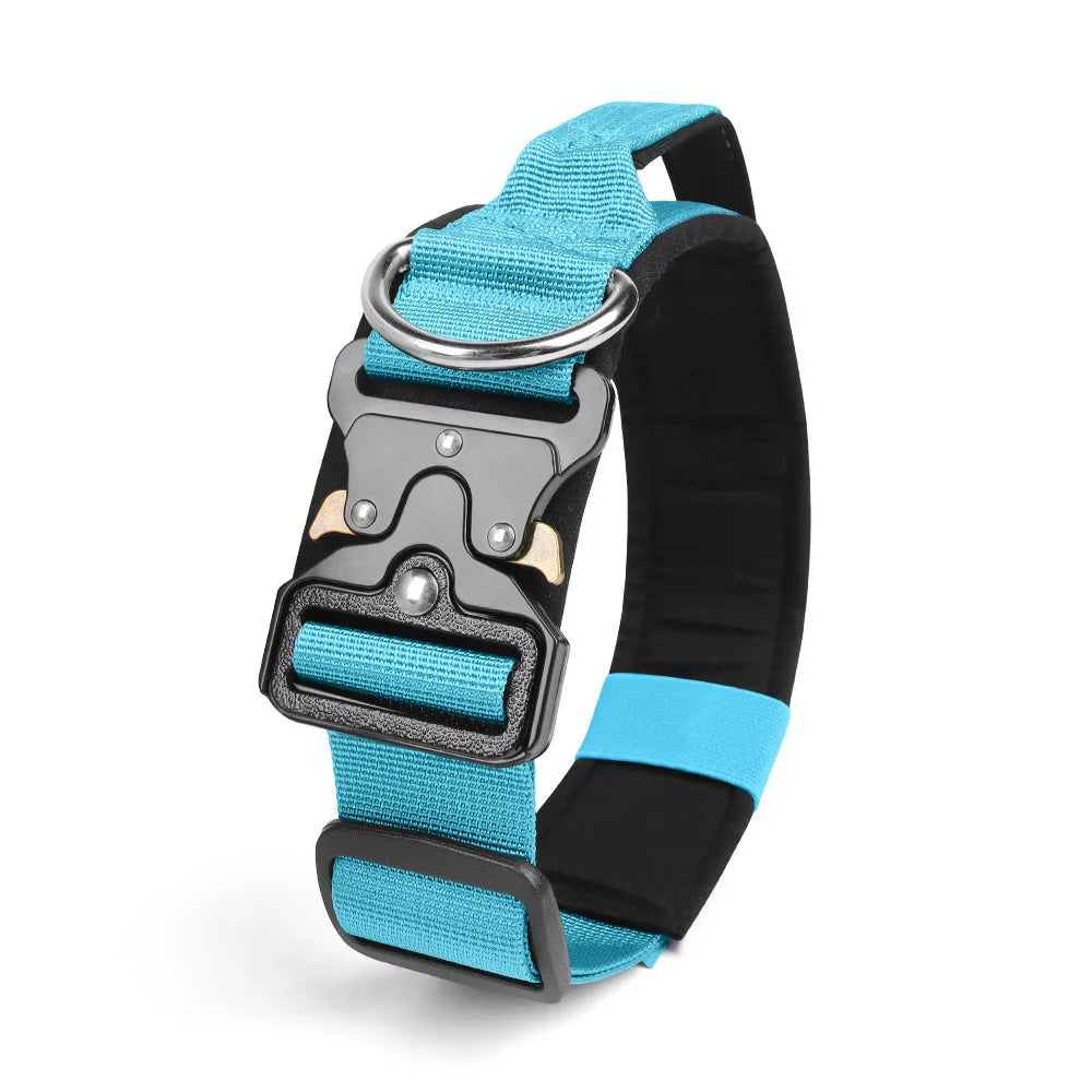Heavy Duty Tactical Dog Collar with Handle – Adjustable Nylon & Metal Buckle | Strong Training Collar for Medium & Large Dogs