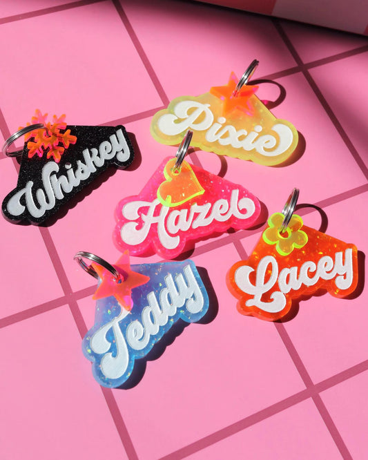 Handmade Acrylic Dog Tag – Customizable & Stylish